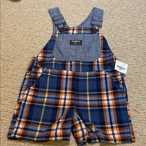 Baby Boys Plaid Overall Shorts NWT Size 12 months